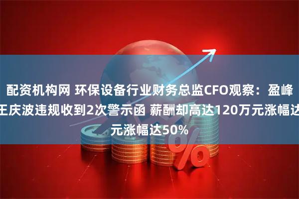 配资机构网 环保设备行业财务总监CFO观察：盈峰环境王庆波违规收到2次警示函 薪酬却高达120万元涨幅达50%